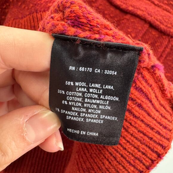 Moth Skirt Womens 4 Red Knit Mini Cargo Pocket Front Wool Blend - Picture 4 of 7